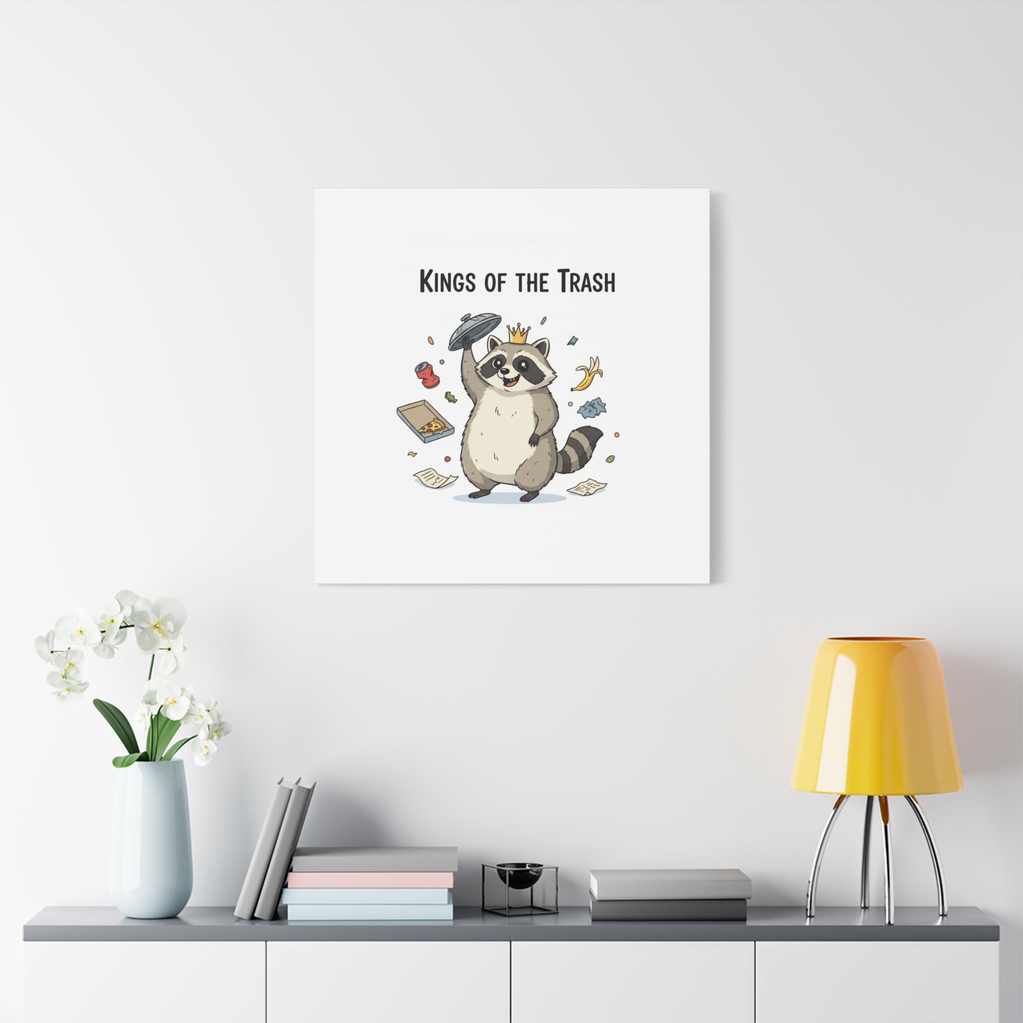 Kings of the Trash Canvas, Raccoon Doodle | Trash Panda, Goofy Critter Art