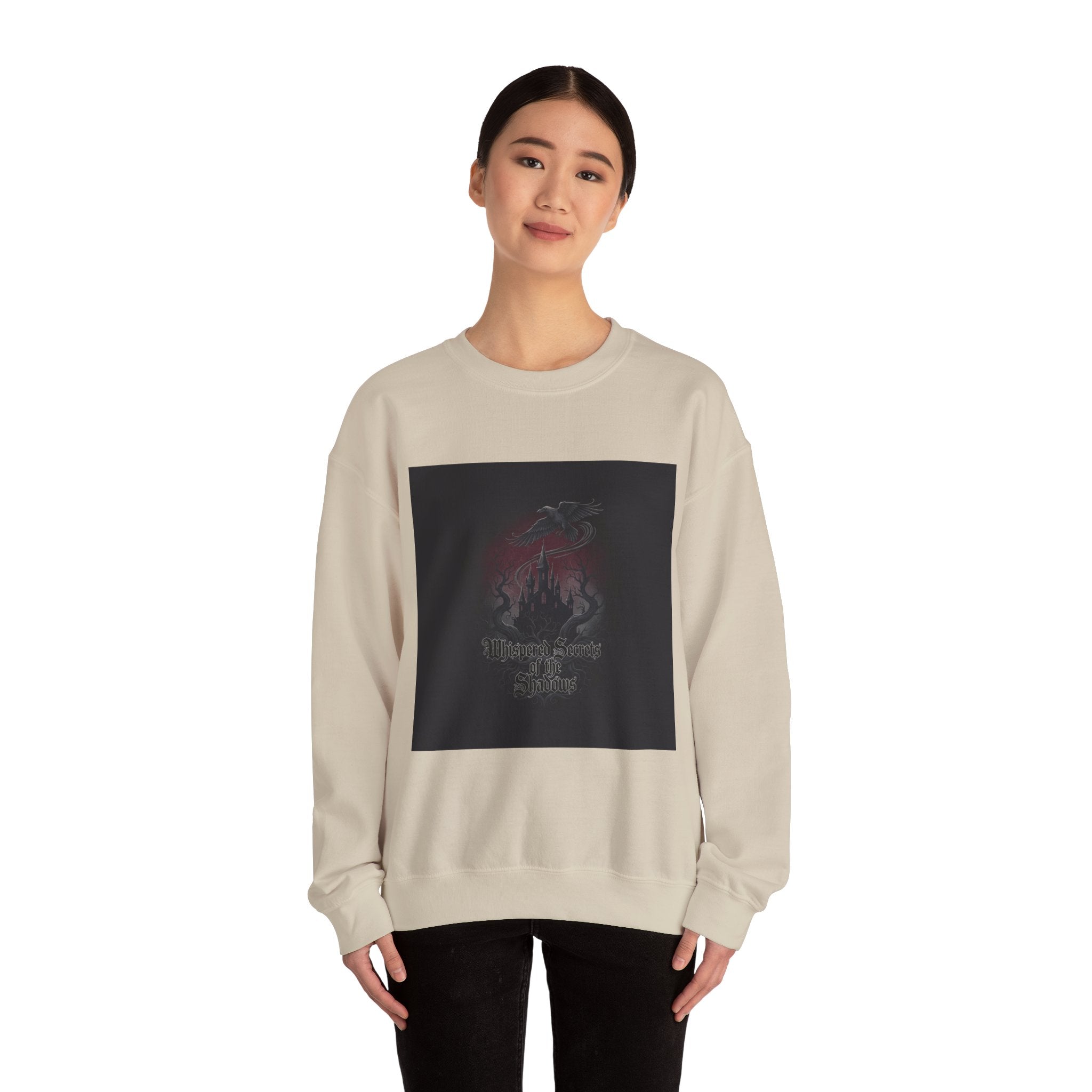 "Whispered Secrets of the Shadows" Gothic Crewneck | Dark Fantasy Sweatshirt