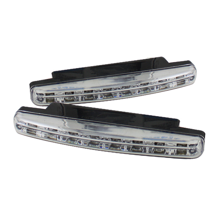 SPYDER Xtune Universal Drl 8 White LED Lights Chrome CBL-DRL-8LED-C 5031518