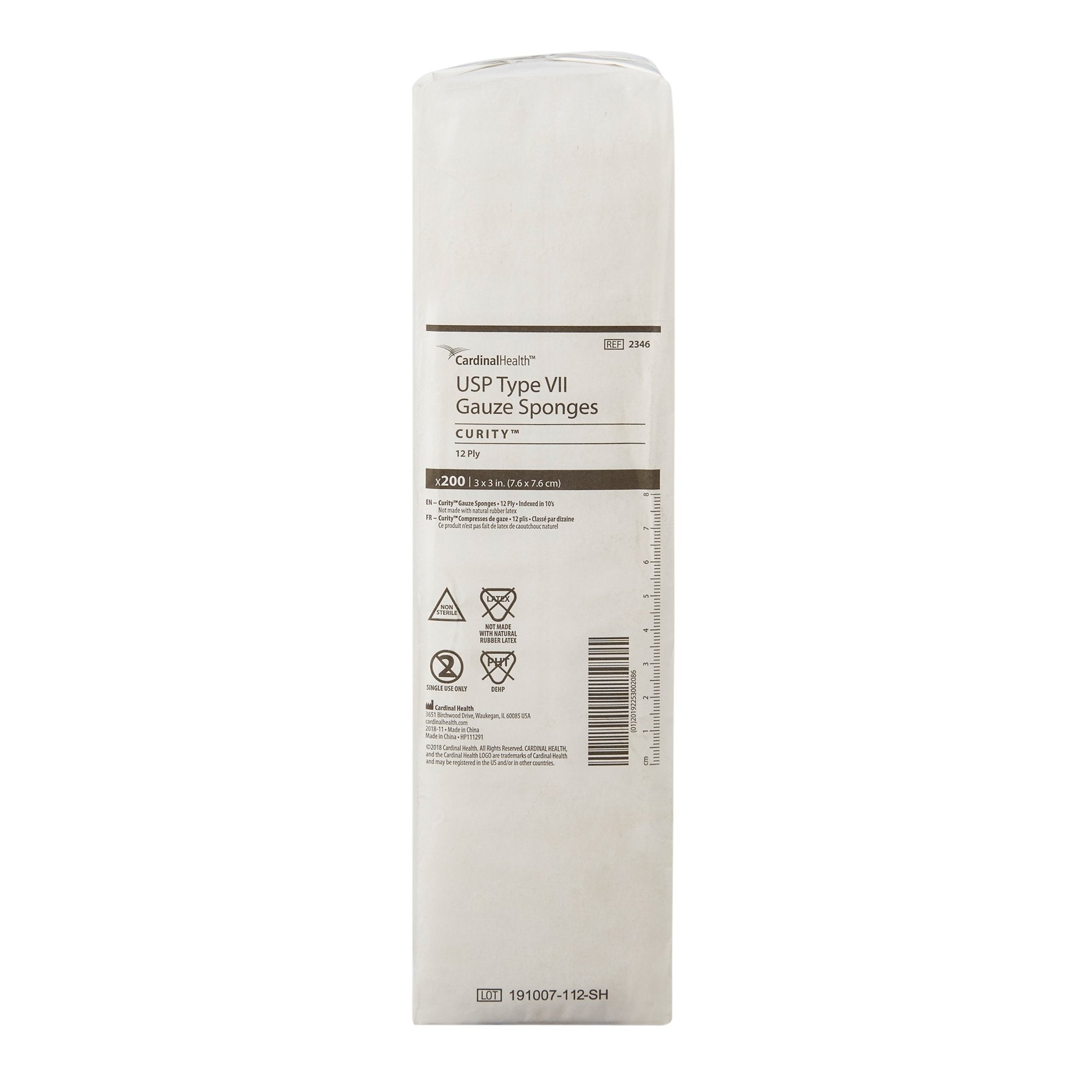 Curity™ USP Type VII Gauze Sponge, 3 x 3 Inch, 12-Ply 2346-