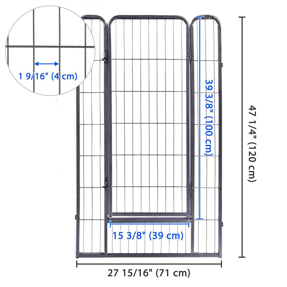 Yescom Heavy Duty Dog Playpen 48" Tall 12-Panel Puppy Pen Metal