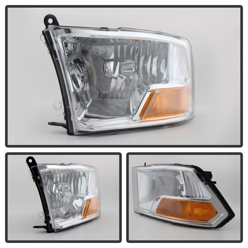 SPYDER Xtune Dodge Ram 1500 09-12 ( Non Quad Headlights ) Crystal Headlights Chrome HD-JH-DR09-AM-C 9022937