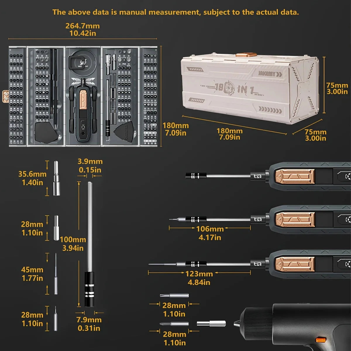 180 in 1 Precision Manual Multifunctional Screwdriver Set Magnetic Phillips Bits Mobile iPhone & PC & Glasses Repair Tool Gift - PhishStones Products