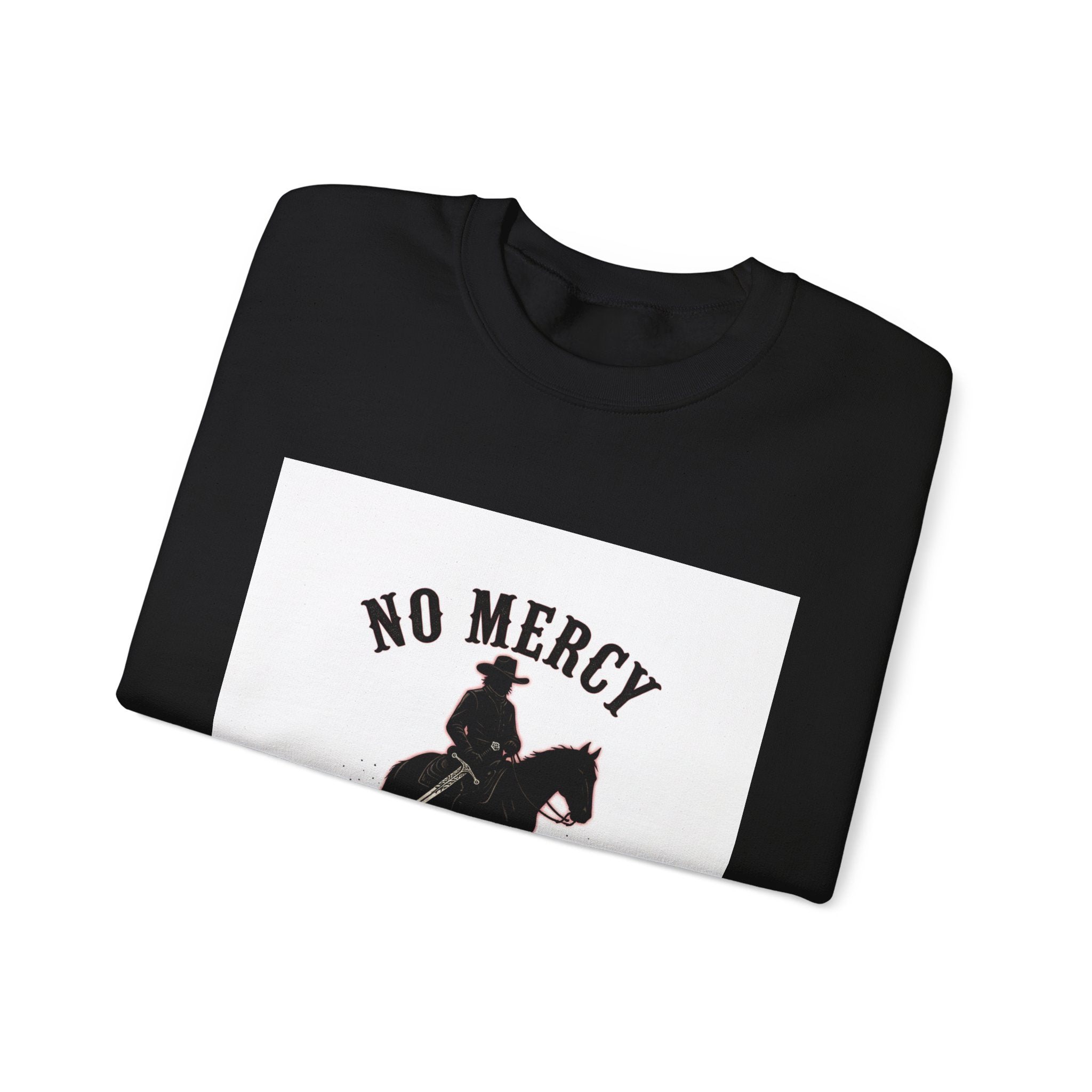 No Mercy cowboy silhouette Sweatshirt | western skull art, gothic Americana