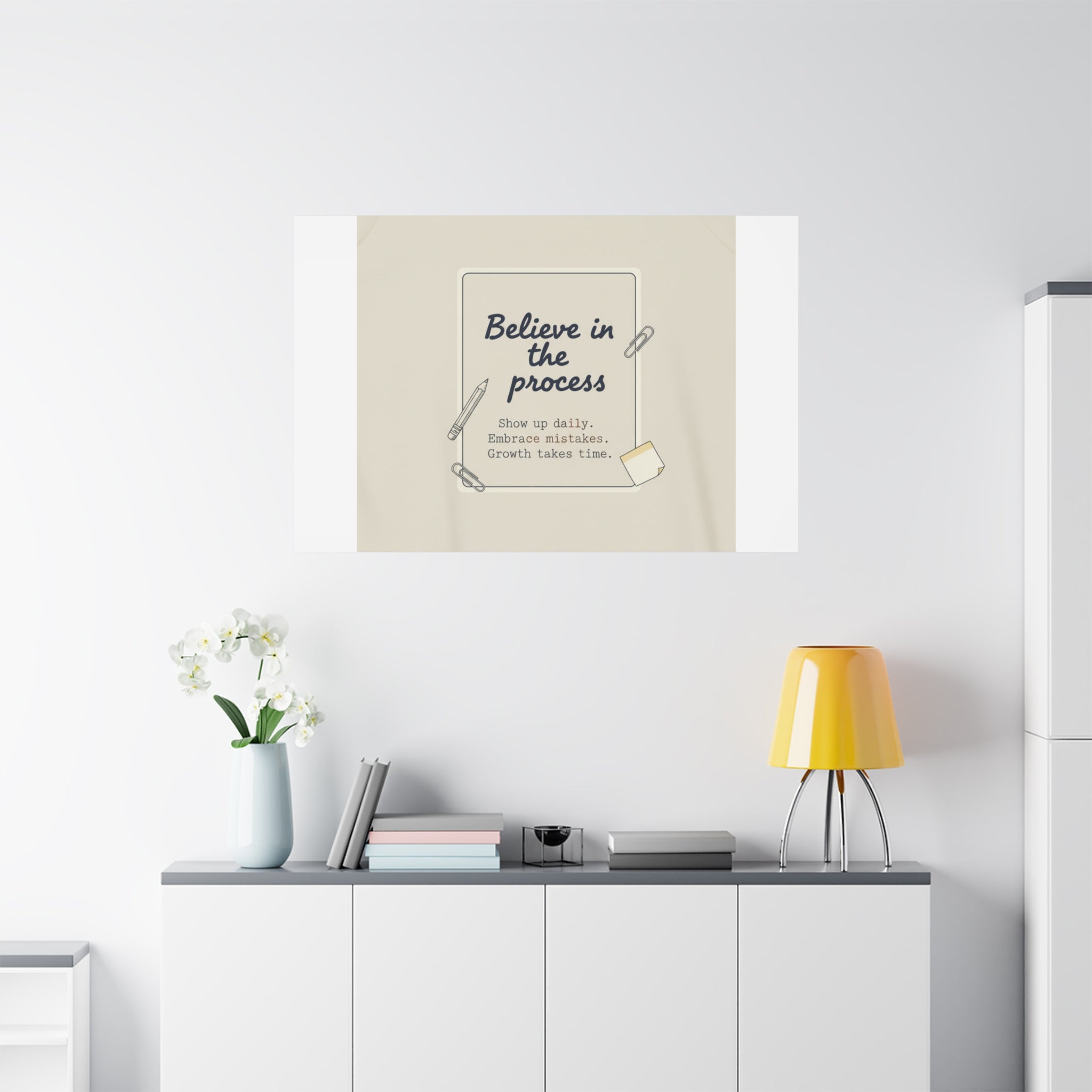 Believe in the Process Canvas | analogue note to self, handwritten reminder décor