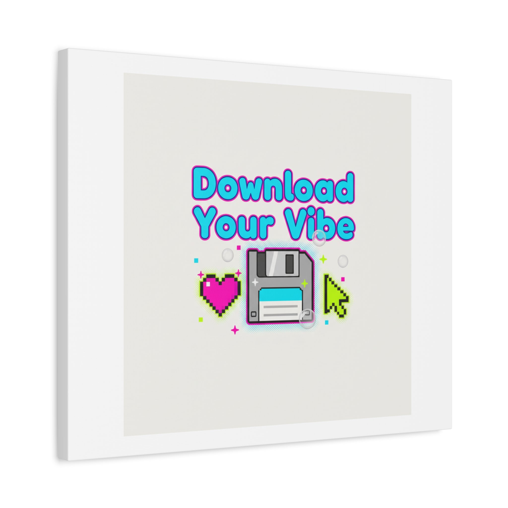 Download Your Vibe Canvas | Y2K Retro Tech, Pixel Floppy Disk Poster