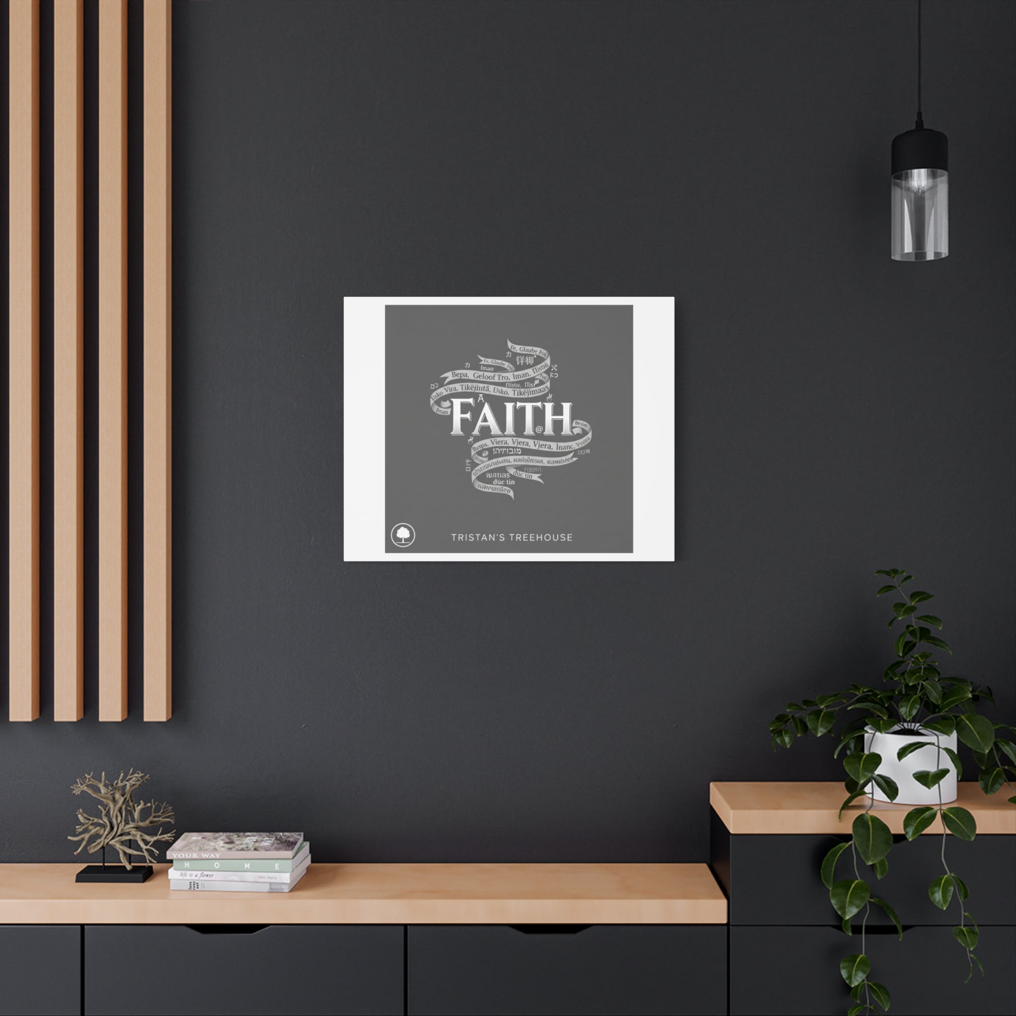 handwritten faith ribbon Canvas | sketch aesthetic, doodle design