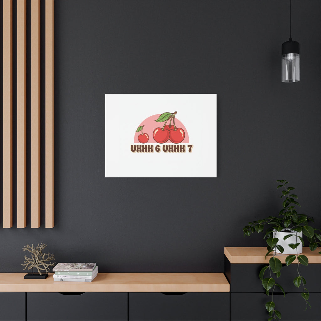 Six Severn Cherry Retro Graphic Canvas | kawaii fruit print, vintage cherry design
