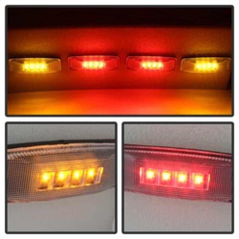 SPYDER Xtune Dodge Ram 94-02 Dually 2 Red LED+2 Amber LED Fender Lights 4pcs Clear ACC-LED-DR94-FE-C 9924699