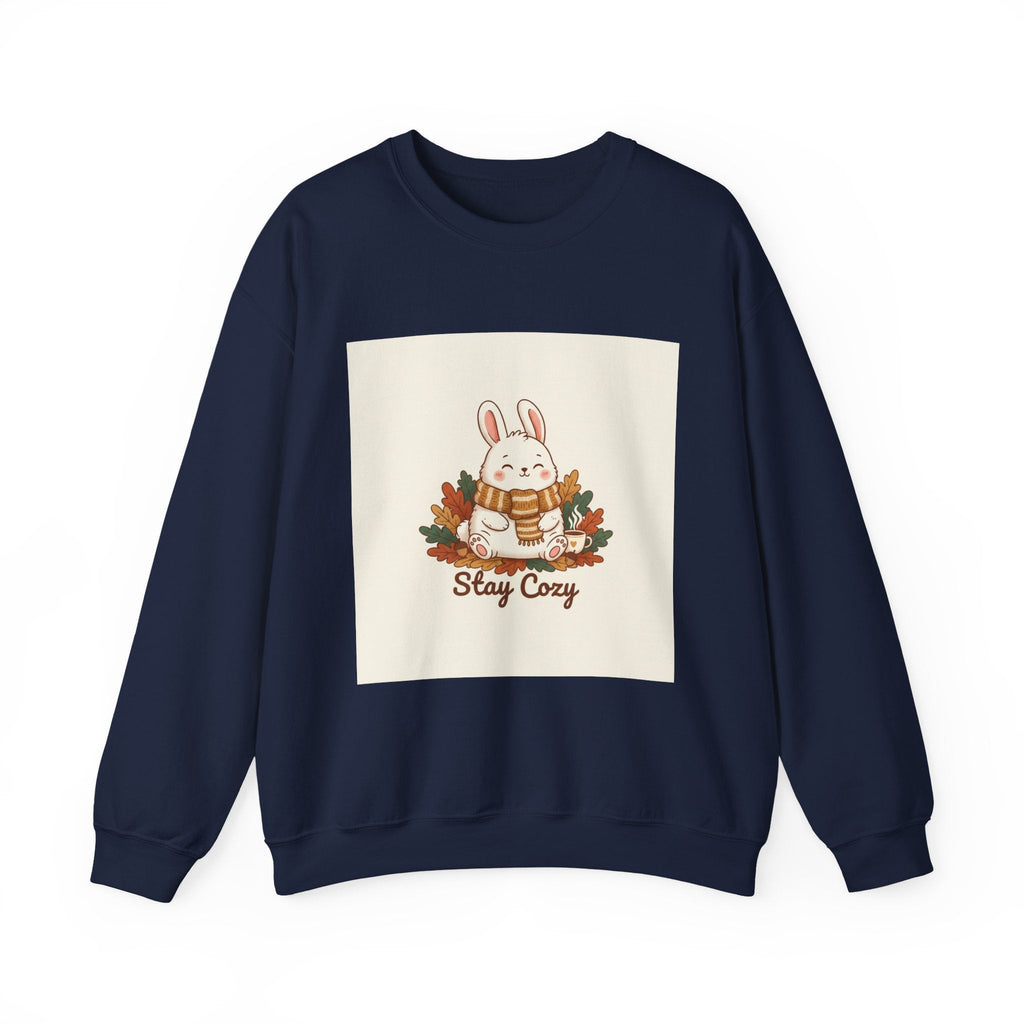 Stay Cozy Bunny sweatshirt | cute animal illustration, winter forest art