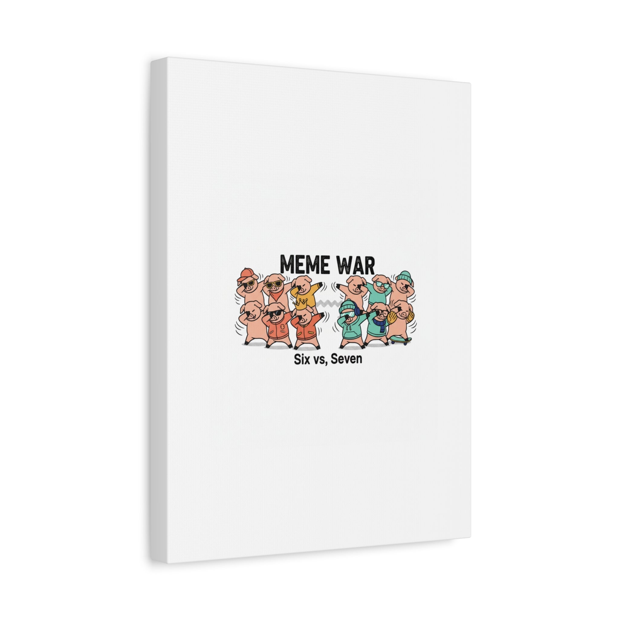 Meme War: Six vs. Seven Canvas Wall Art