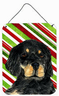 Gordon Setter Candy Cane Holiday Christmas Wall or Door Hanging Prints Aluminum Metal Sign Kitchen Wall Bar Bathroom Plaque Home Decor Front Door Plaque, 12x16, Multicolor