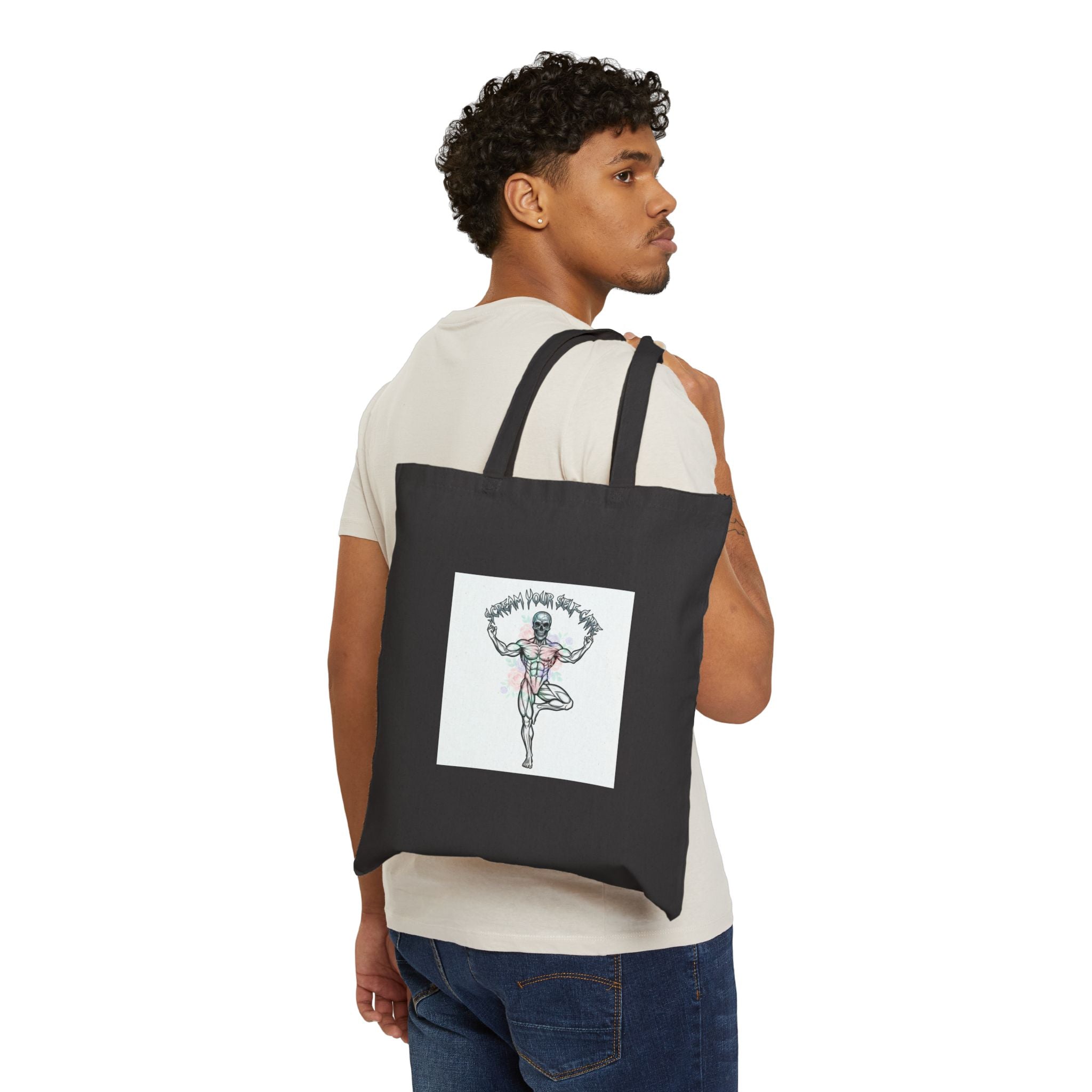 Hard Rock Self-Care Tote | metal font shirt, gothic wellness quote