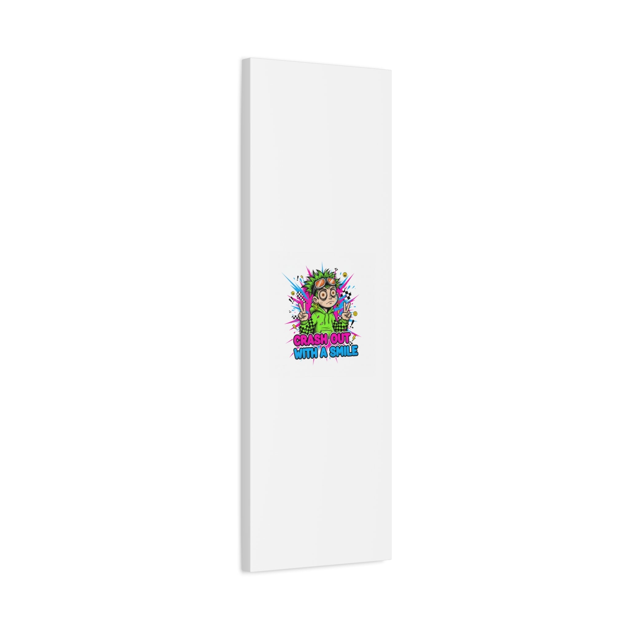 Crash Out With a Smile Canvas Print | Neon Skate Graffiti, Meme Meltdown Art