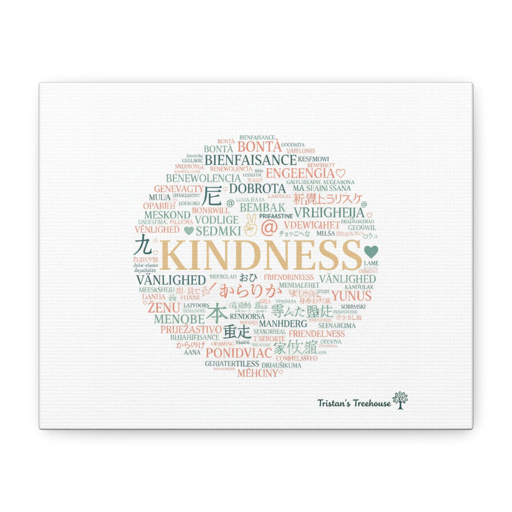 Kindness Word Cloud Canvas | Fresh Start Minimalist Wall Art