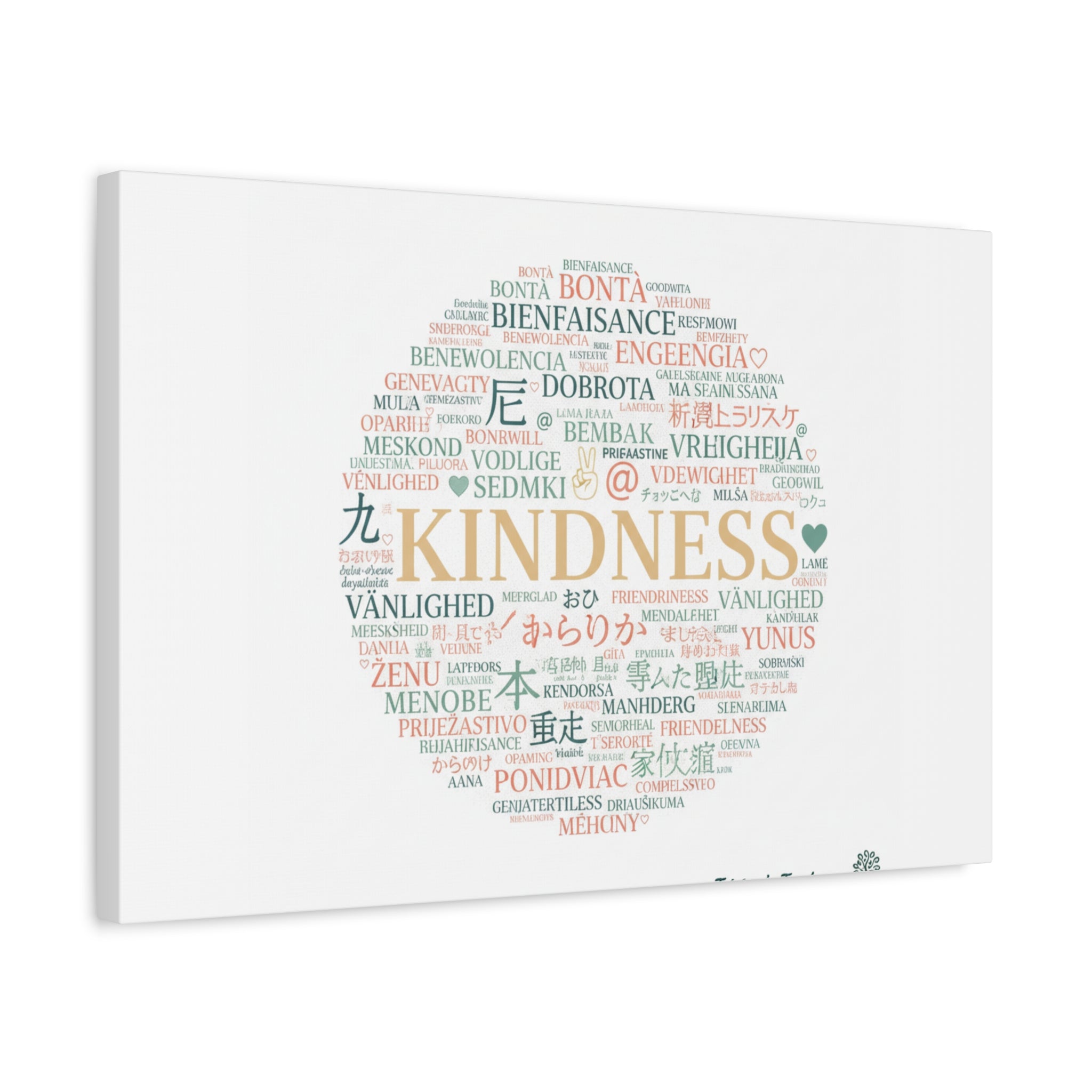 Kindness Word Cloud Canvas | Fresh Start Minimalist Wall Art