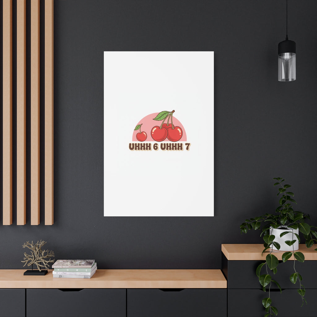 Six Severn Cherry Retro Graphic Canvas | kawaii fruit print, vintage cherry design