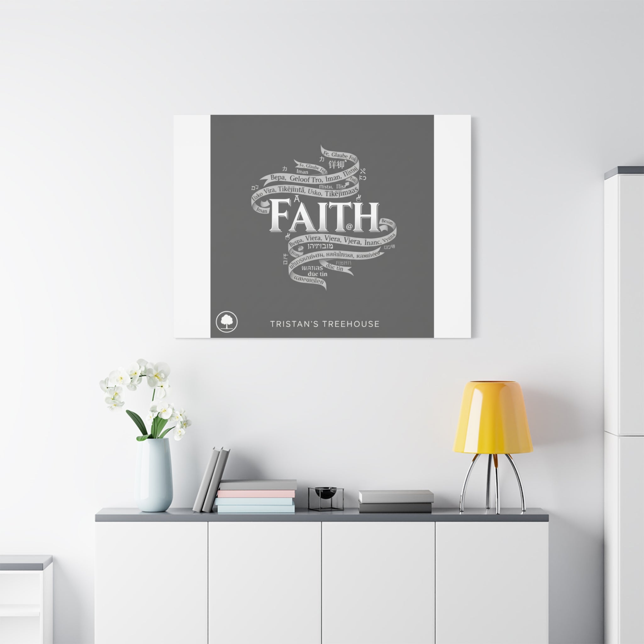 handwritten faith ribbon Canvas | sketch aesthetic, doodle design