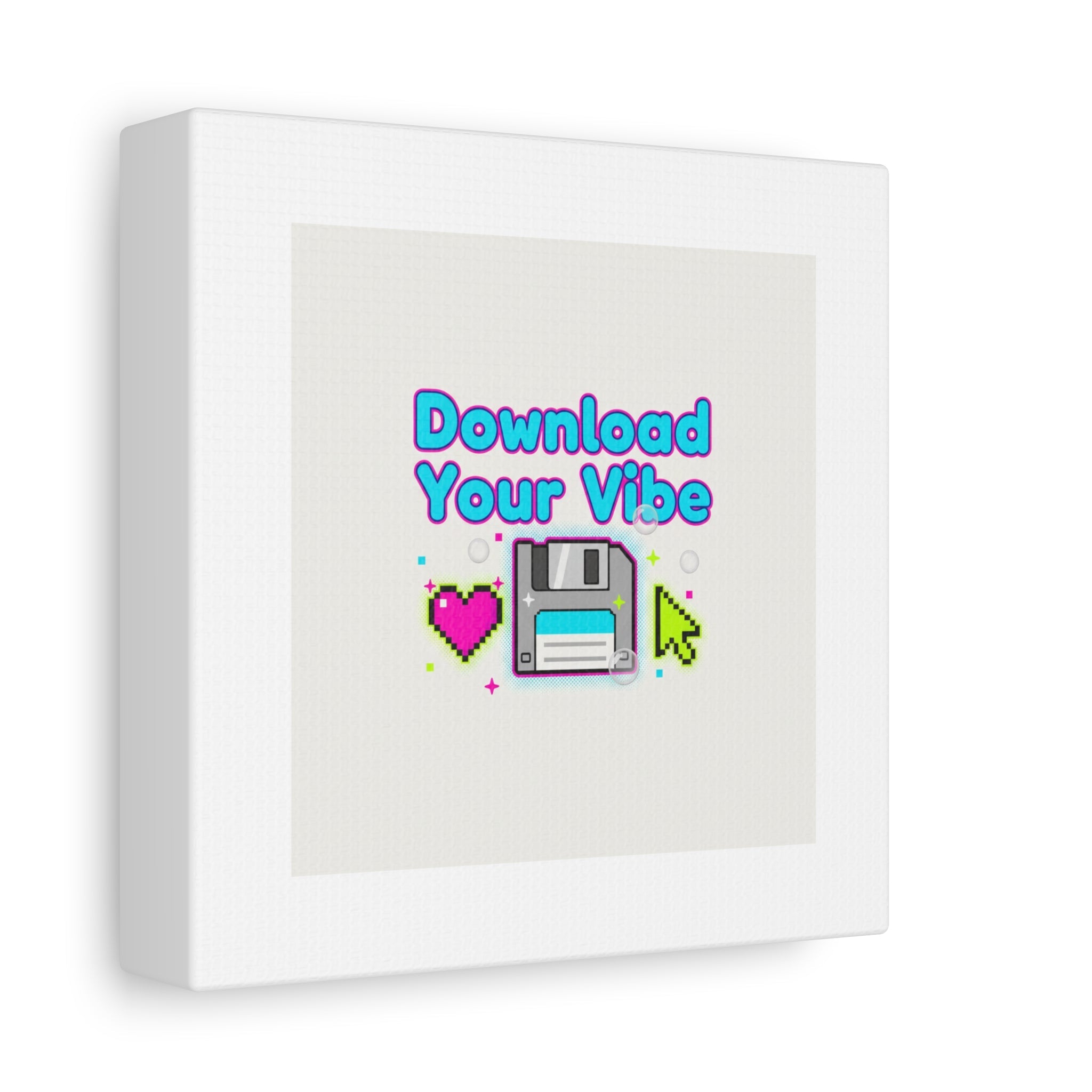 Download Your Vibe Canvas | Y2K Retro Tech, Pixel Floppy Disk Poster