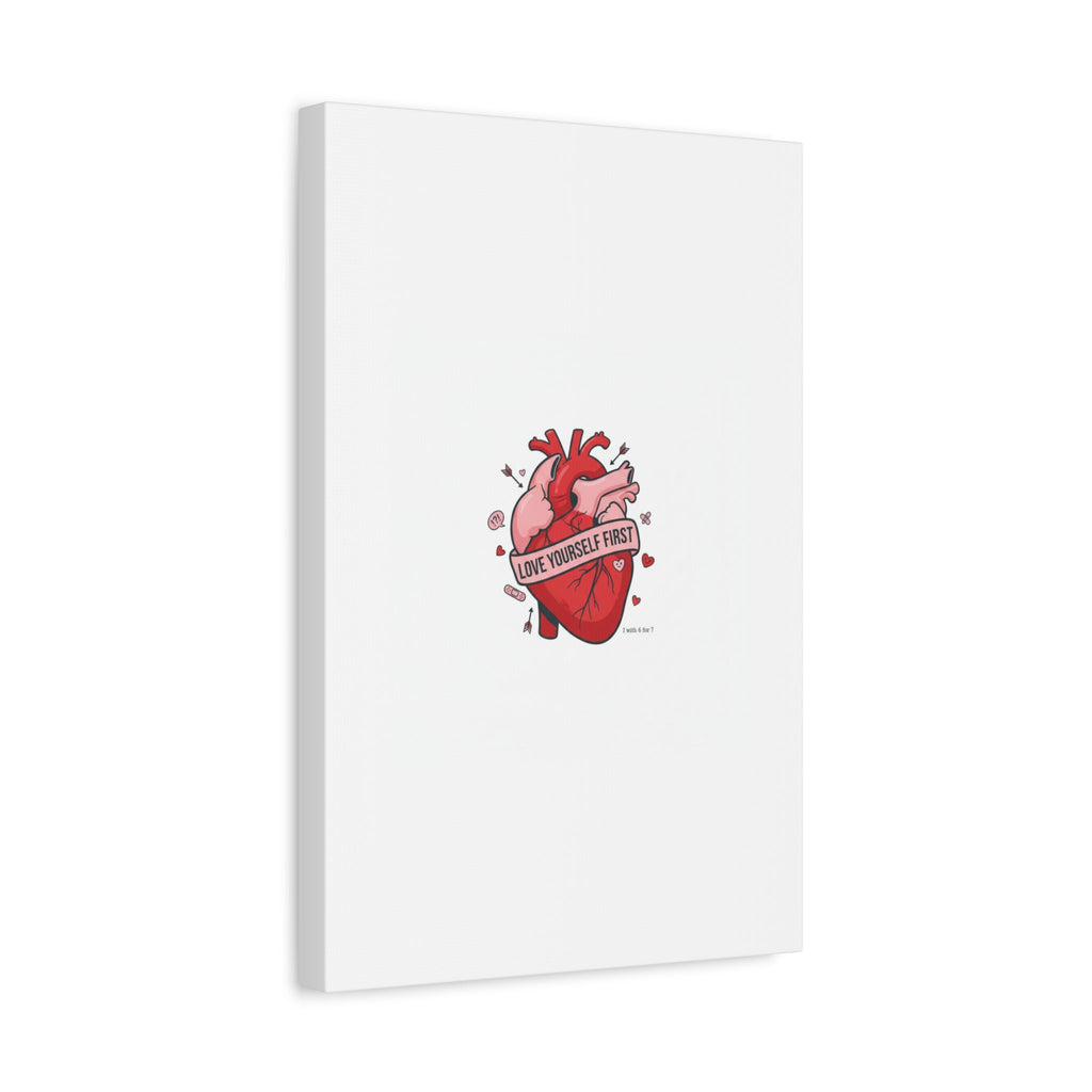 Love Yourself First Canvas, Hearts-with-a-Twist, Anti-Valentine Art