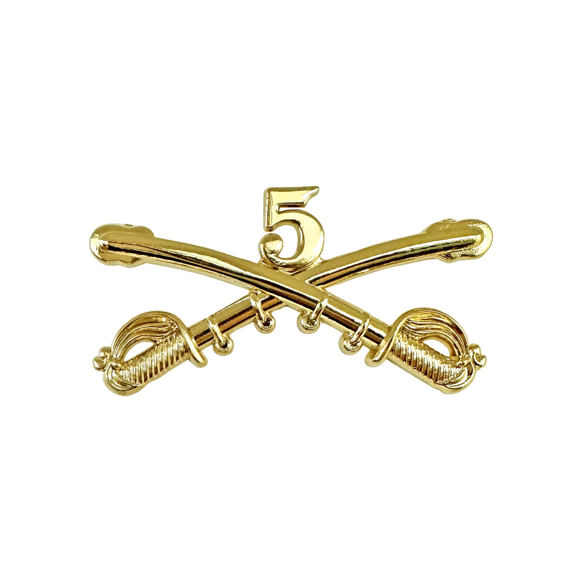 U.S. Army Cross Sabres (Cavalry) Hat Pins 2 1/4" x 1" w/ Number 5 (each)
