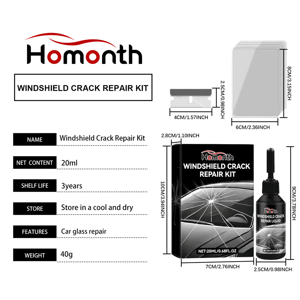 Windshield Crack Repair UV Adhesive Solution