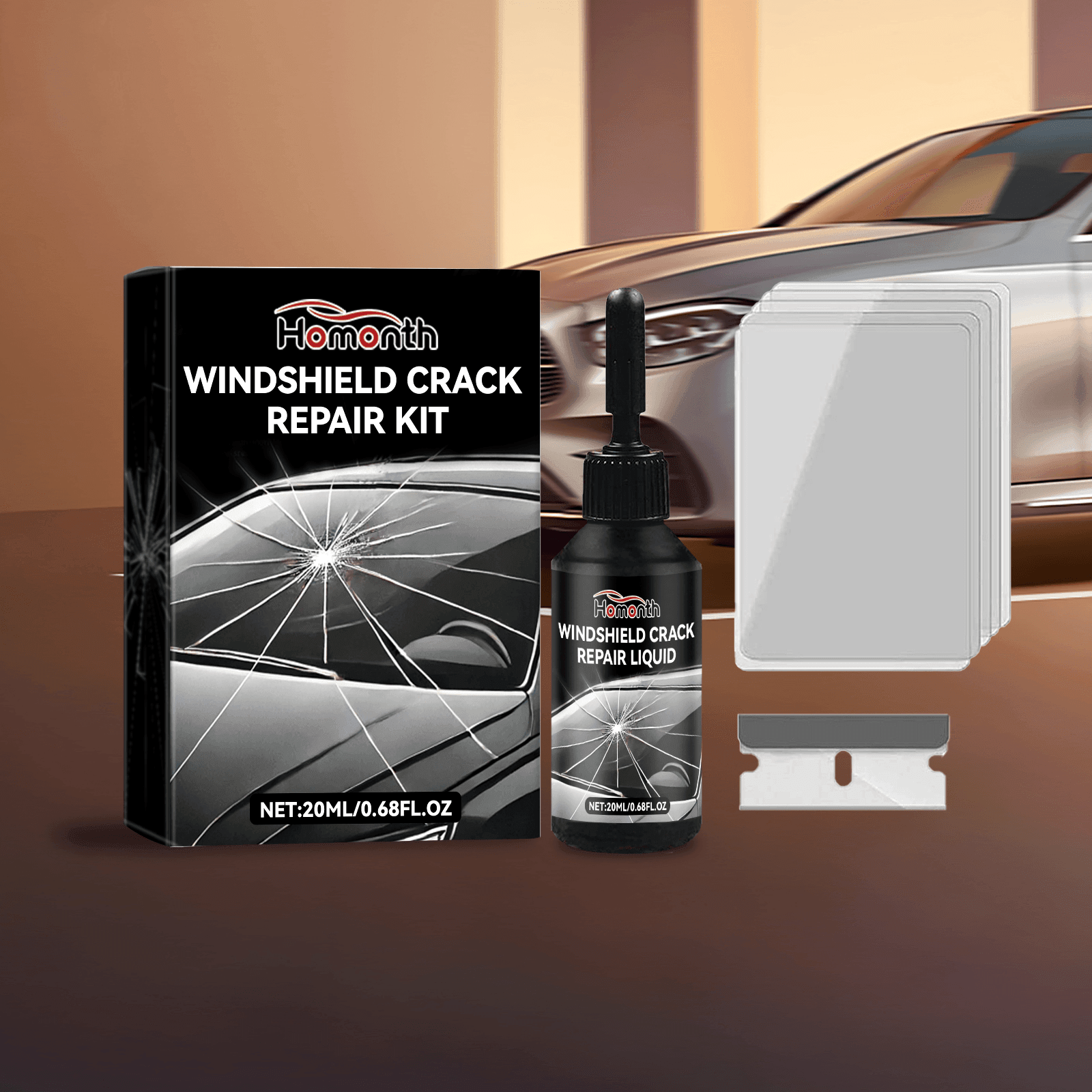 Windshield Crack Repair UV Adhesive Solution