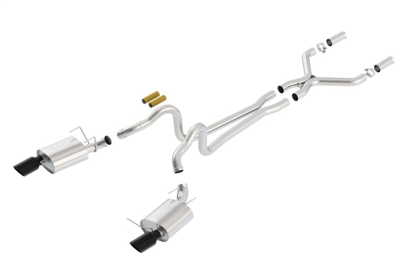 Borla 13-14 Mustang GT/Boss 302 5.0L V8 RWD Single Split Rear Exit ATAK Black Chrome CB Exhaust 140516BC