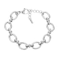 18K White Gold Dipped Stainless Steel Chain Link Bracelet