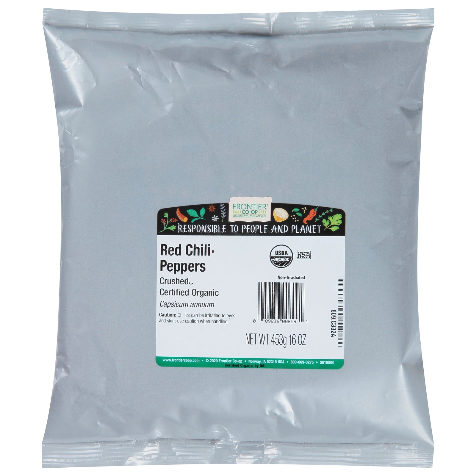 Frontier Herb Organic Red Crushed Chili Pepper - 1 lb.
