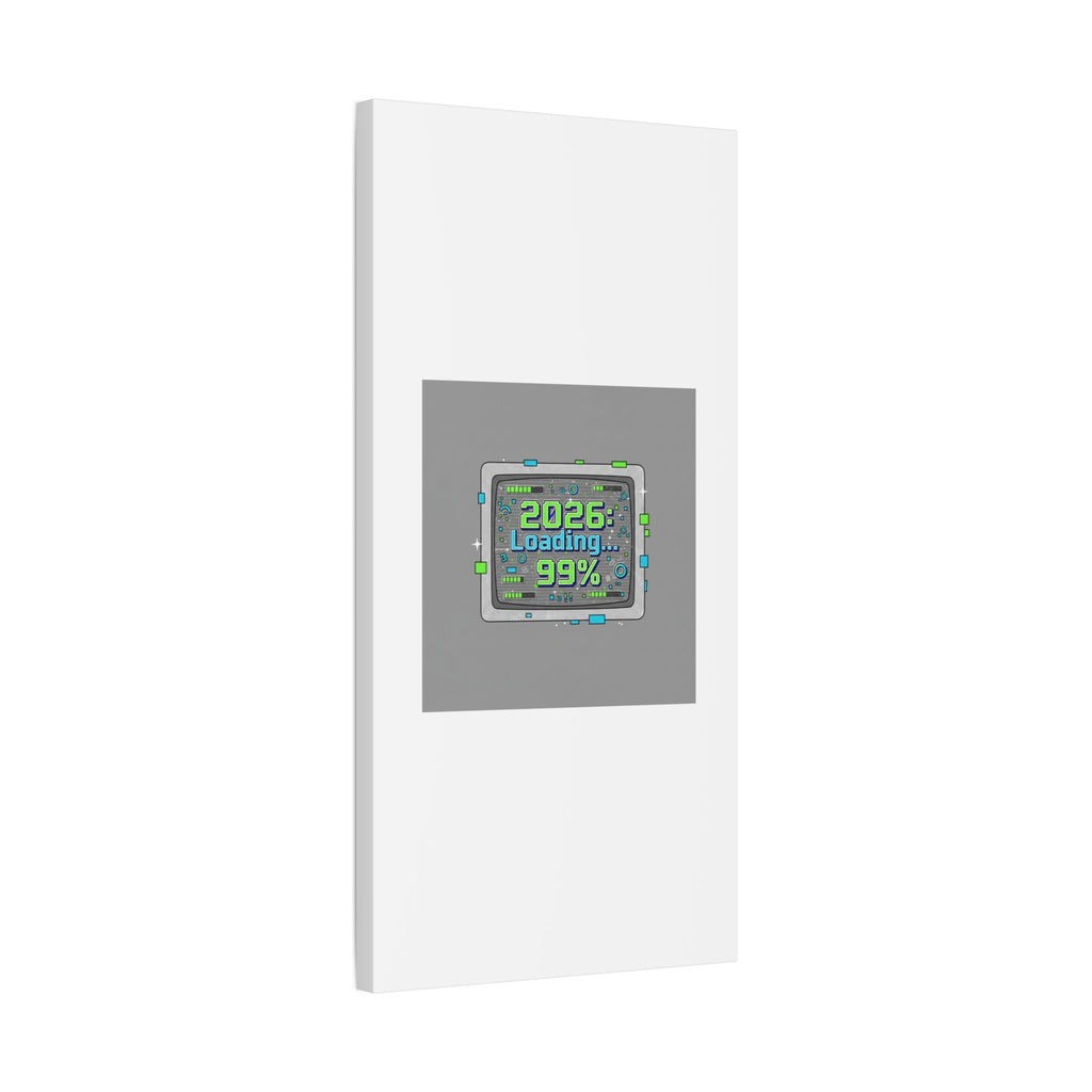 2026 Loading 99% Canvas | NYE countdown, retro system interface