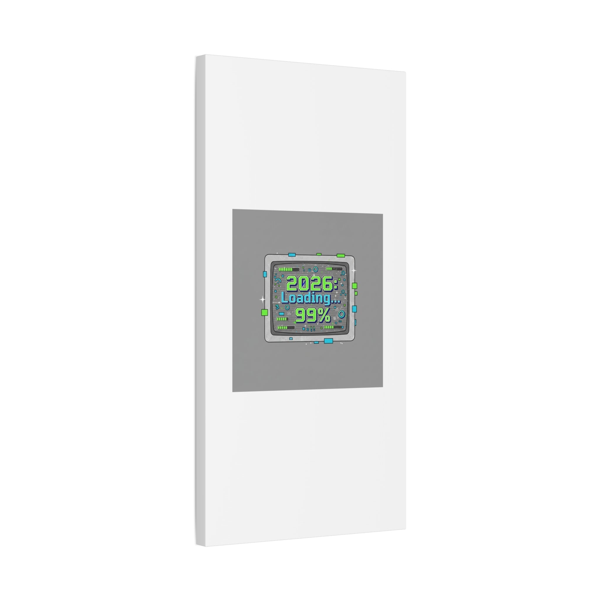 2026 Loading 99% Canvas | NYE countdown, retro system interface