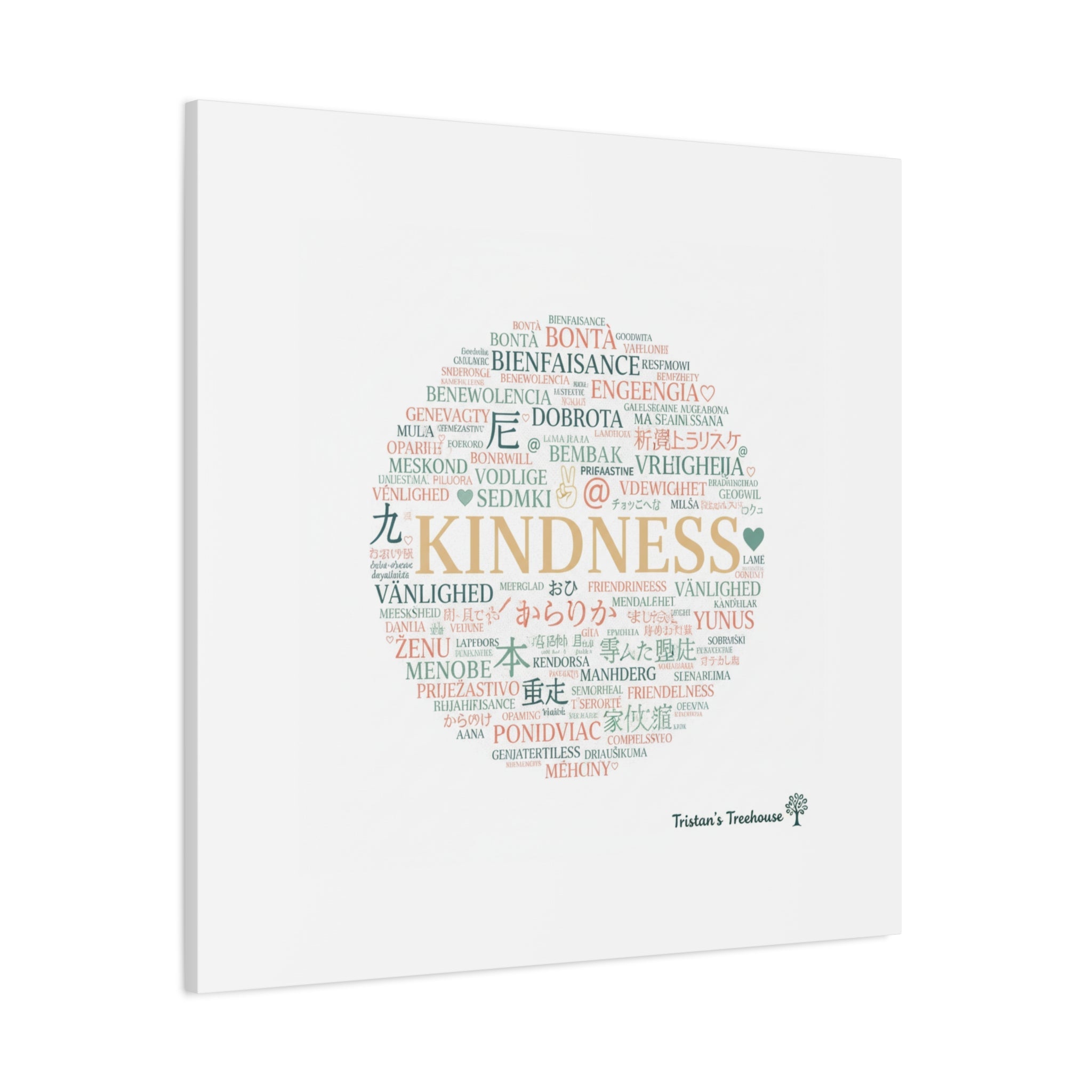 Kindness Word Cloud Canvas | Fresh Start Minimalist Wall Art