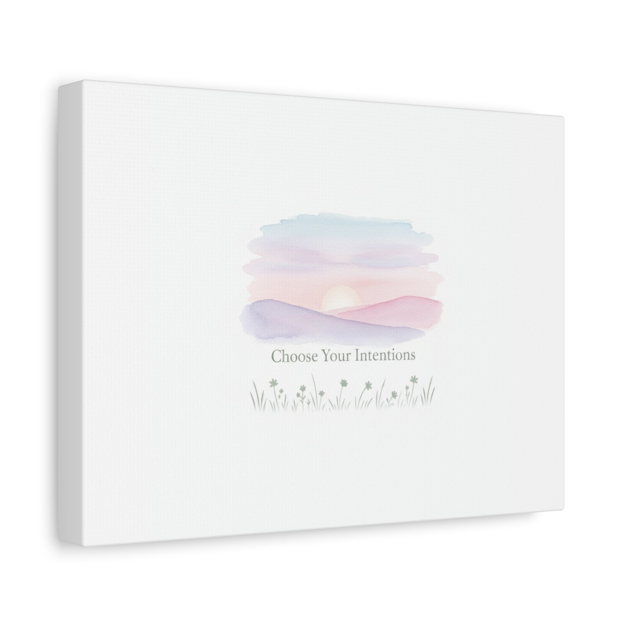 Choose Your Intentions Canvas, soft wellness poster, pastel gradient mindfulness art