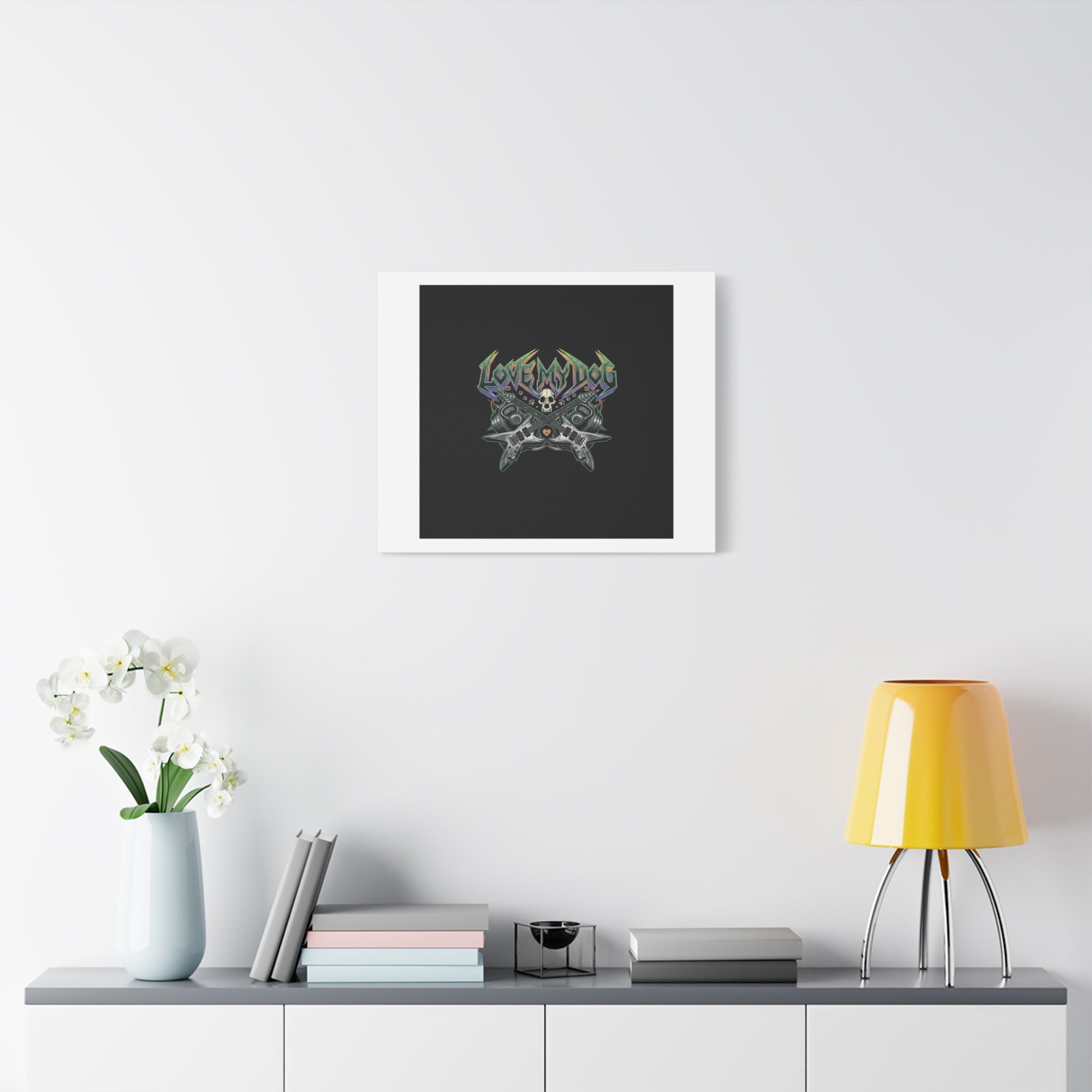 Love My Dog metal font Canvas | gothic wellness quote, edgy self-care merch