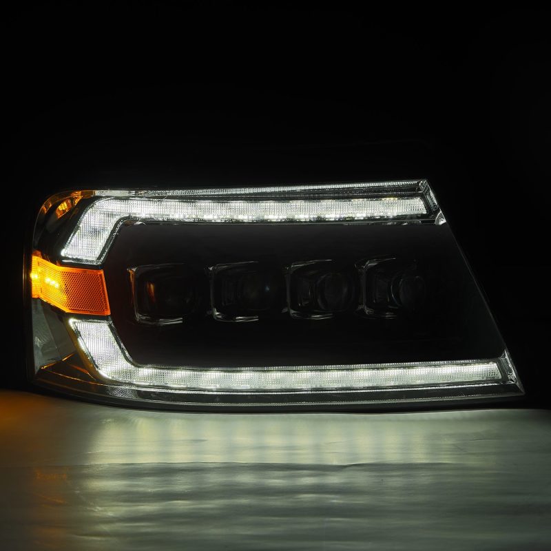 AlphaRex 04-08 Ford F-150 (No 2004 Heritage) NOVA-Series LED Proj HL Alpha-Blk w/Actv Lgt / Seq. Sig 880128 *Discontinued