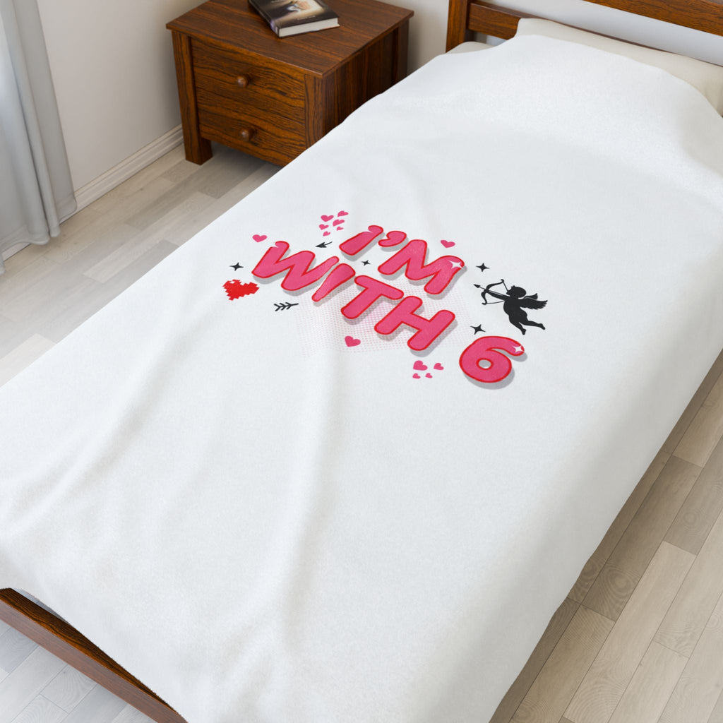 Valentine's 'I with 6 for 7' Meme Velveteen Plush Blanket