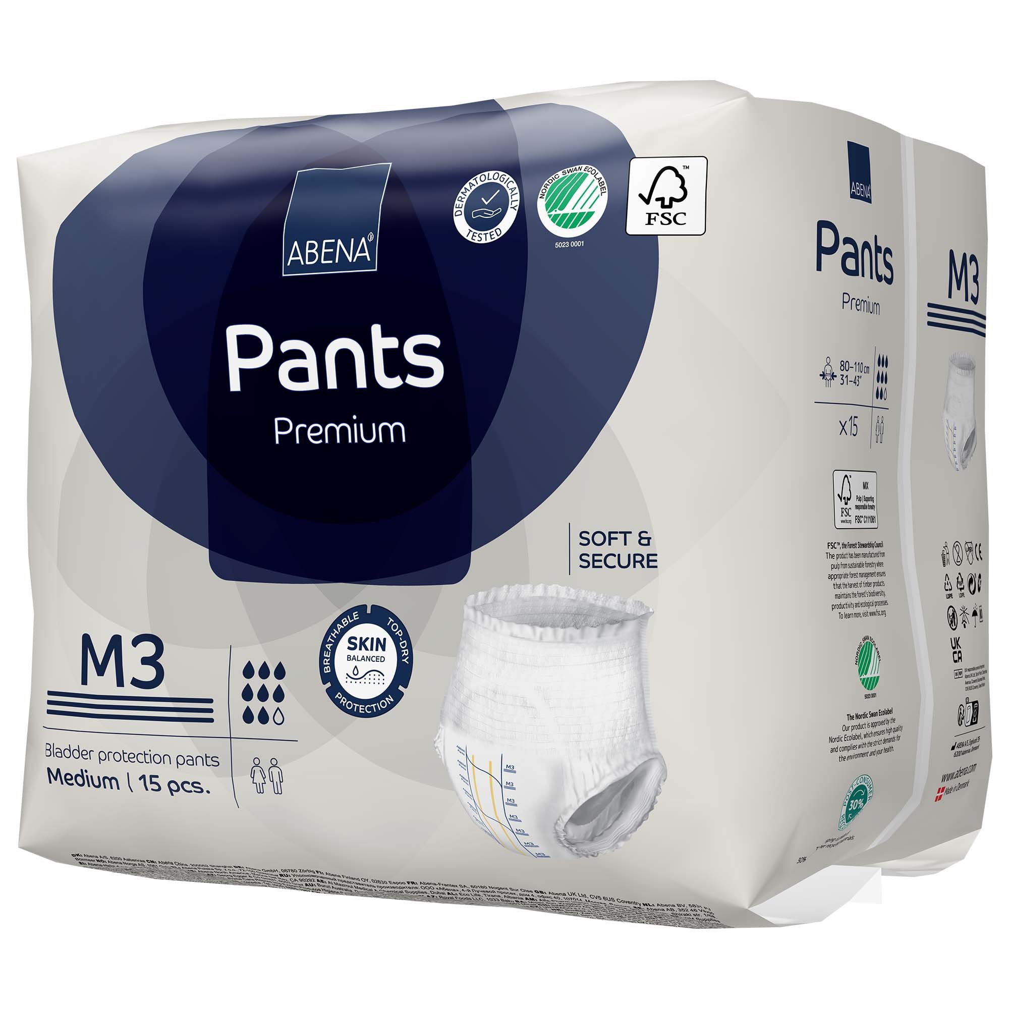 Abena® Premium Pants M3 Incontinence Brief, Medium 1000021324
