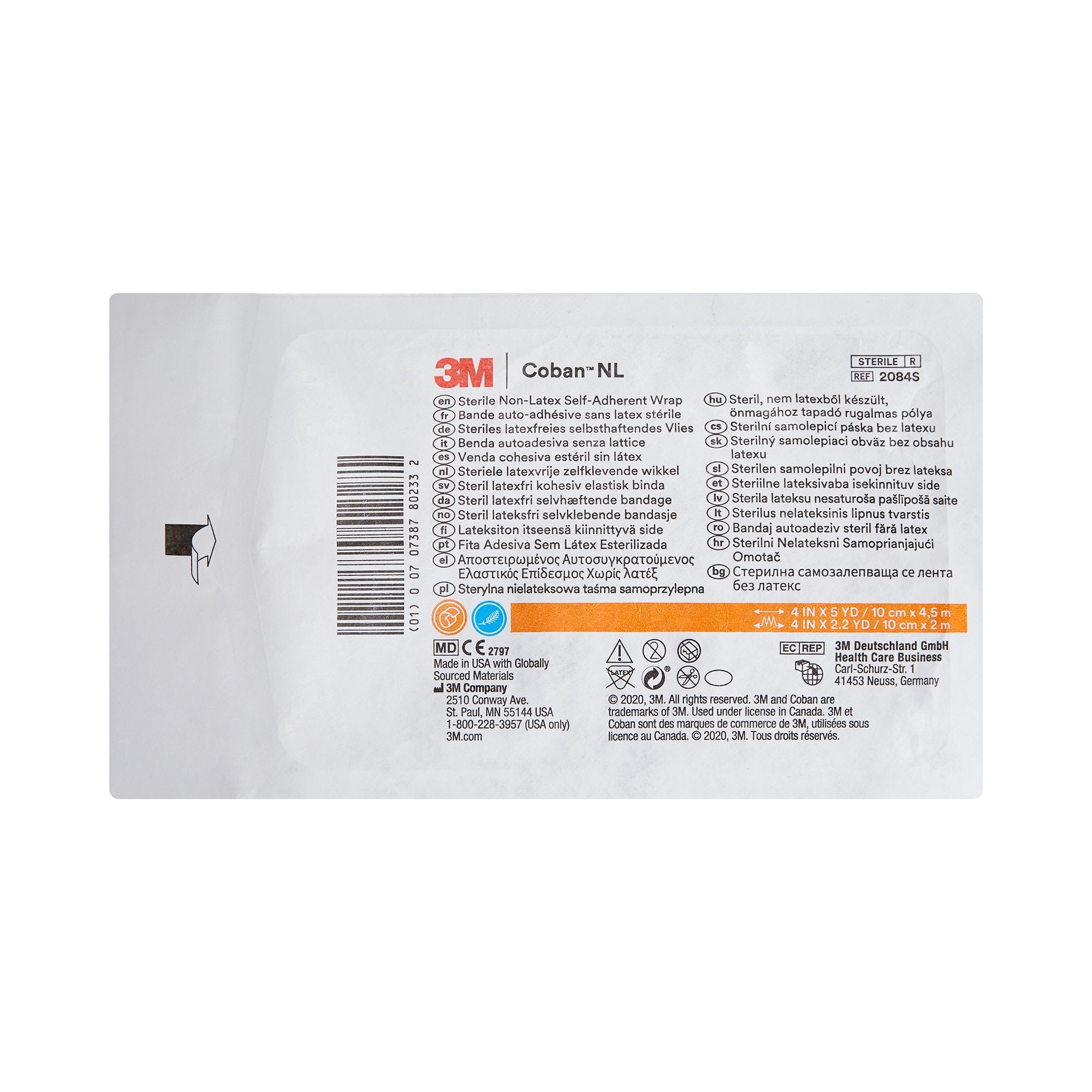 3M™ Coban™ LF Self-adherent Closure Cohesive Bandage, 4 Inch x 5 Yard 2084S