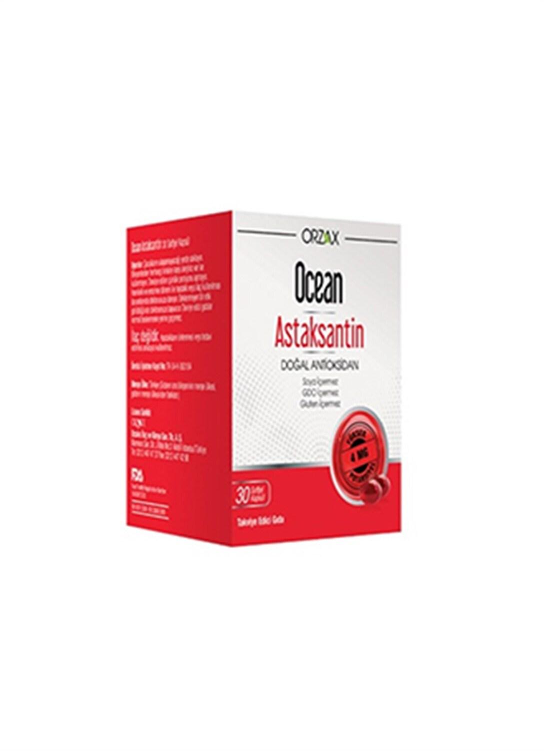 Orzax Ocean Astaksantin 30 Softgel Capsule - Natural Antioxidant Supplement for Overall Wellness
