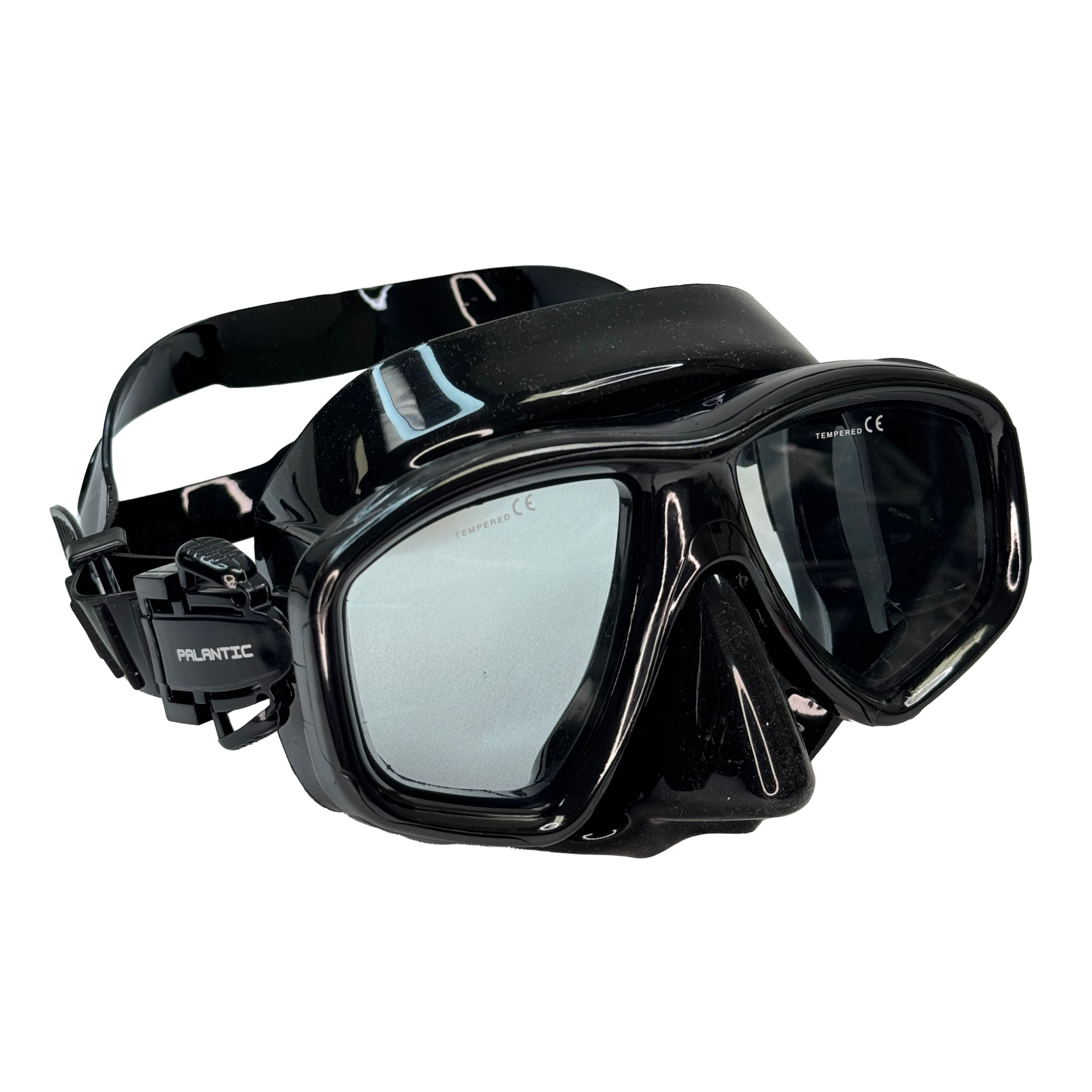 Palantic M36 Solid Black/Black Silicone RX Nearsighted Lenses Dive/Snorkeling Mask