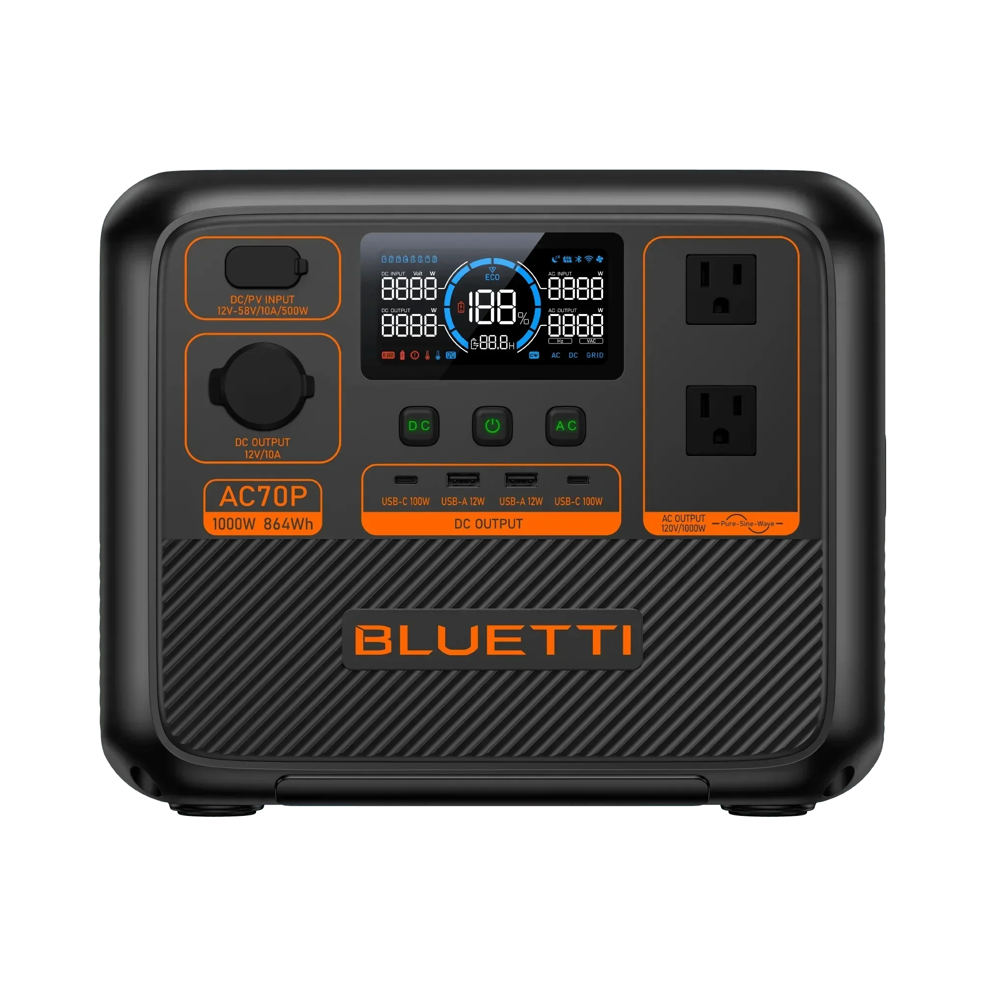 BLUETTI AC70P Portable Power Station | 1000W 864Wh