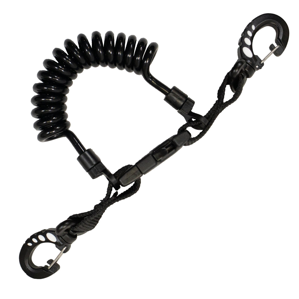 Scuba Diving Shark Coil Lanyard with Snaps and Quick Release Buckles