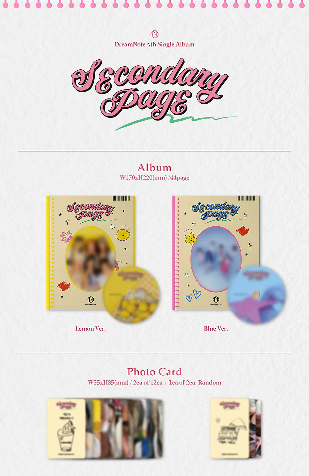 Dreamnote 5th Single Album - Secondary Page