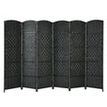 6.5Ft 6-Panel Weave Folding Fiber Room Divider Screen