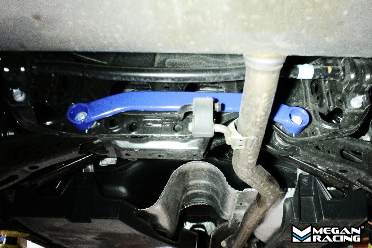 Megan Racing Strut Brace Front Upper for Toyota RAV4 2019+ Powder Coated Steel Base Polished Aluminum Bar MR-SB-TR419FU-1P