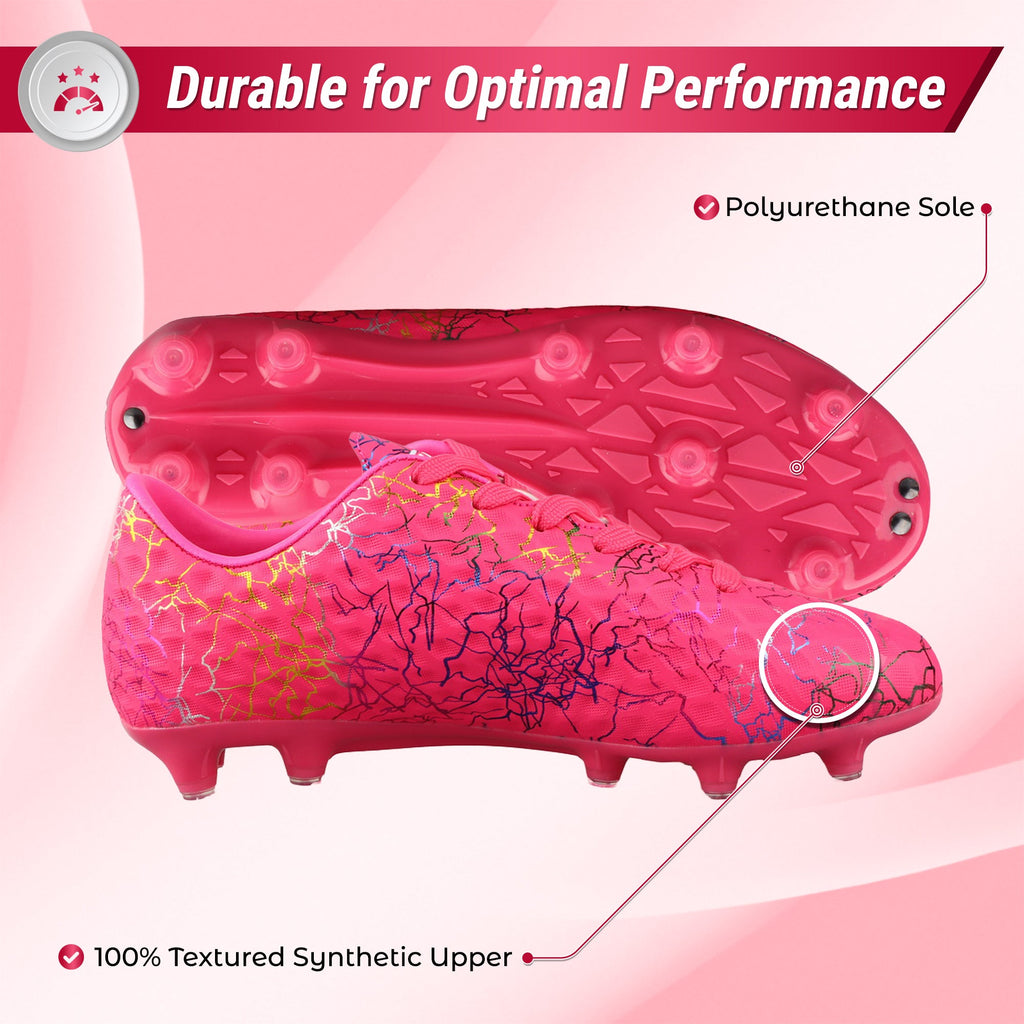 Vizari Zodiac JR Kids Firm Ground (FG) Soccer Cleats – Pink, Youth Sizes 8C–6Y
