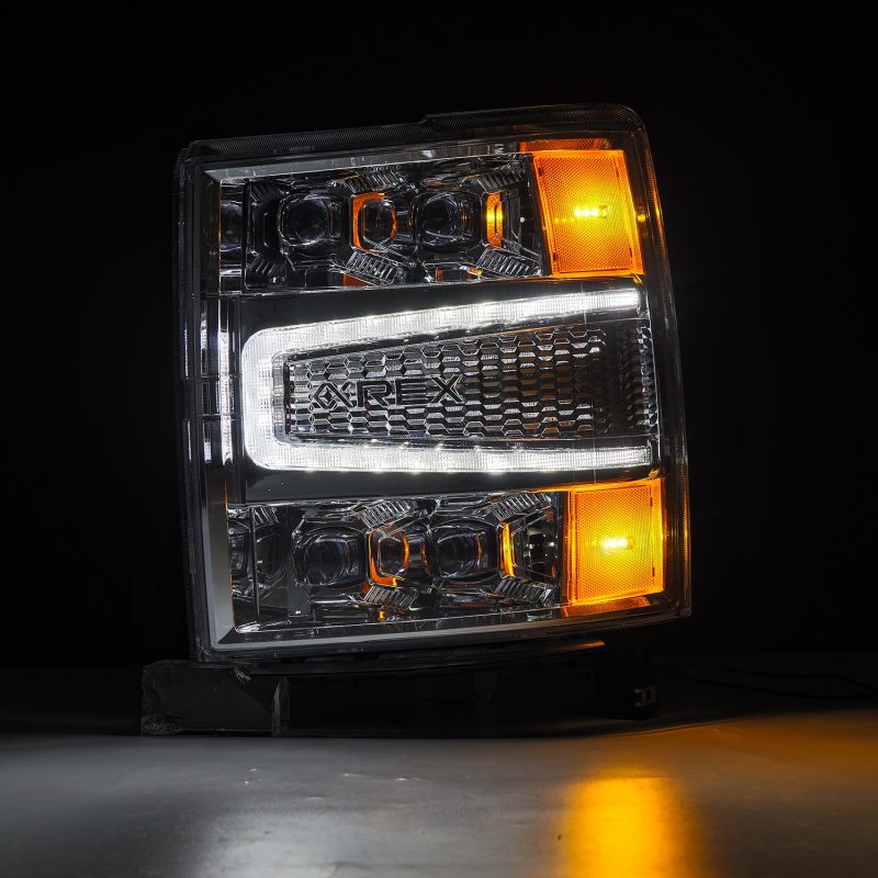 AlphaRex 04-15 Chevy 1500HD NOVA-Series LED Proj Headlights Chrome w/Activ Light/Seq Signal & SB DRL 880240 *Discontinued