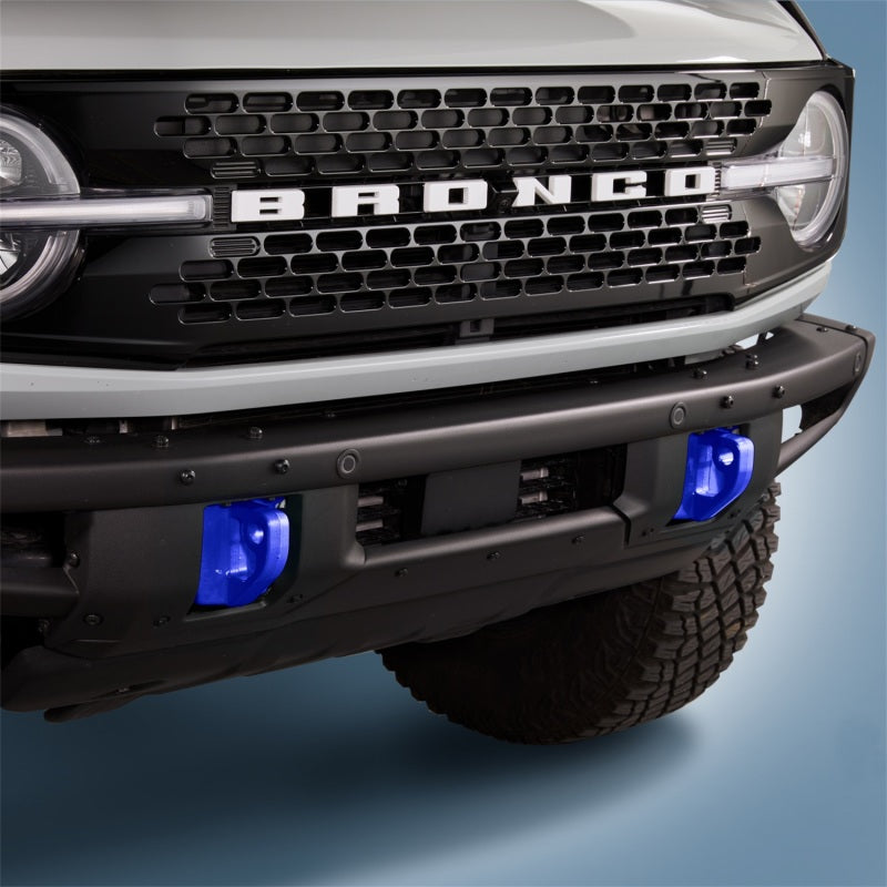 Ford Racing 2021+ Bronco Front Bumper Tow Hooks - Blue (Pair) M-18954-BB