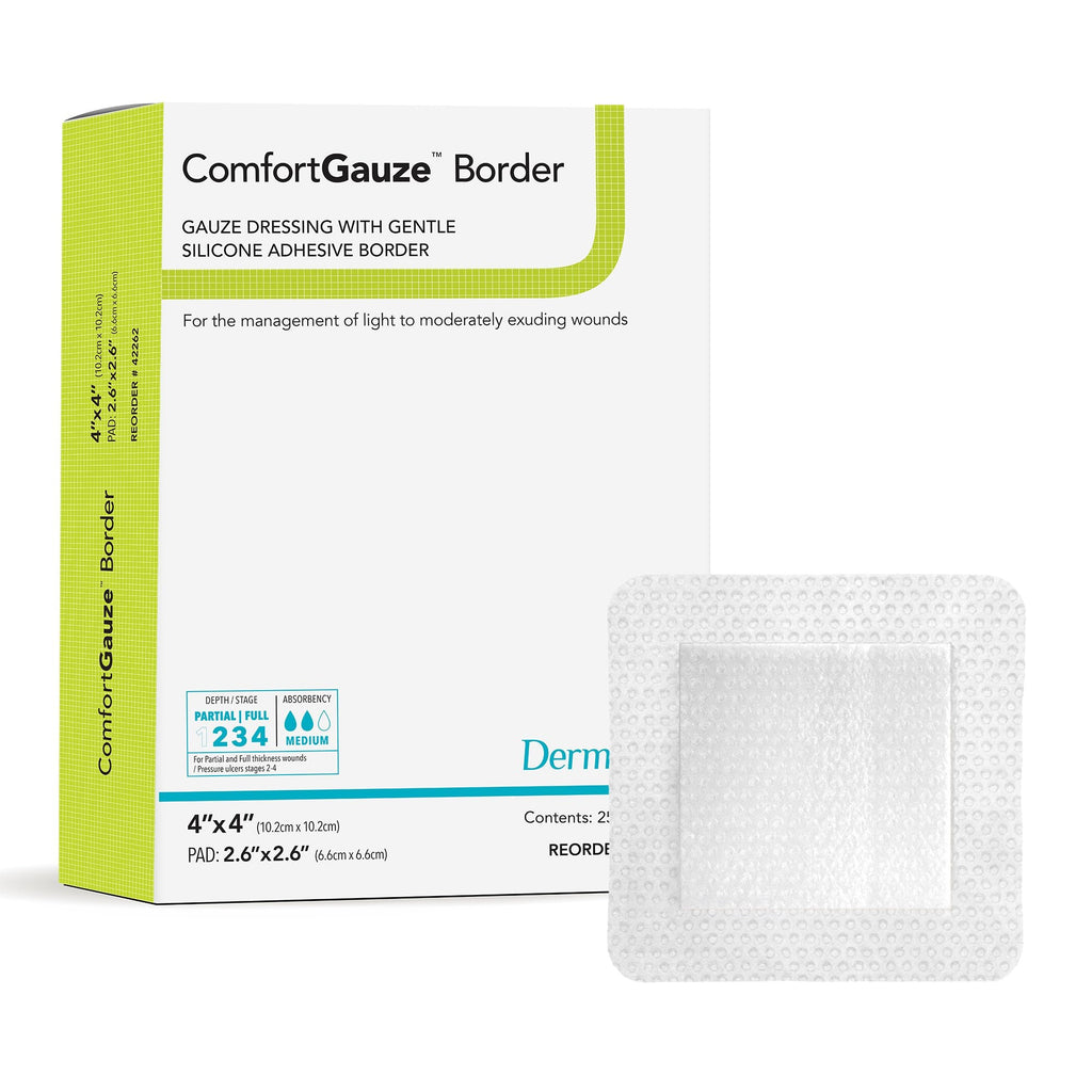 ComfortGauze™ Island Dressing with Silicone Border, 4 x 4 Inch 42262
